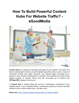 How To Build Powerful Content Hubs For Website Traffic? - eGoodMedia
