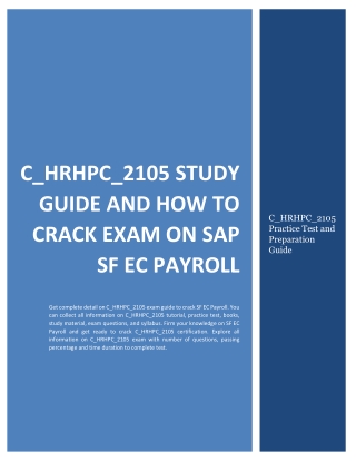 C_HRHPC_2105 Study Guide and How to Crack Exam on SAP SF EC Payroll