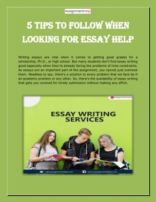 5 Tips To Follow When Looking For Essay Help