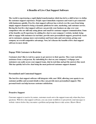 Blog-6 Benefits of Live Chat Support Software-ngdesk.com