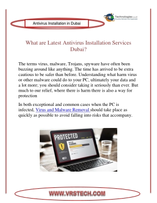What are Latest Antivirus Installation Services Dubai?