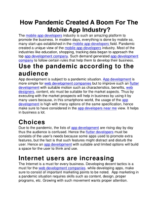How Pandemic Created A Boom For The Mobile App Industry