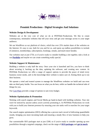 Pennink Productions - Digital Strategies And Solutions