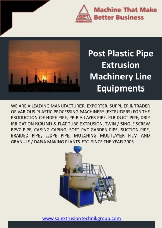 Buy Post Plastic Pipe Extrusion Machinery Line Equipments.