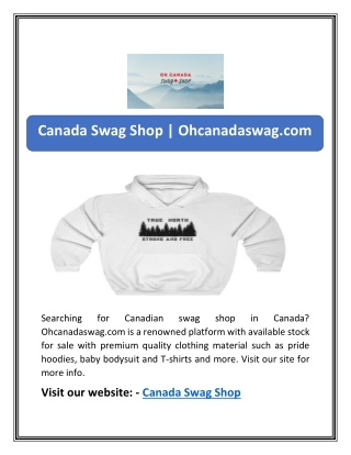 Canada Swag Shop | Ohcanadaswag.com