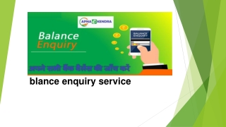 blance enquiry service