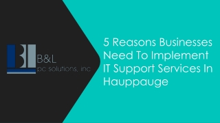 5 Reasons Businesses Need To Implement IT Support Services In Hauppauge, NY - B&L PC Solutions