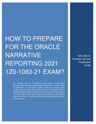 How to prepare for the Oracle Narrative Reporting 2021 1Z0-1083-21 Exam?