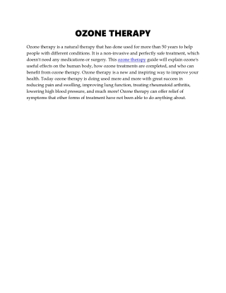 OZONE THERAPY