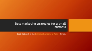 Best marketing strategies for a small business