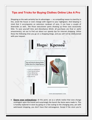 Tips and Tricks for Buying Clothes Online Like a Pro | hogoe kpessou