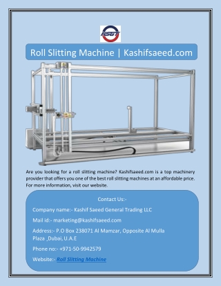 Roll Slitting Machine | Kashifsaeed.com