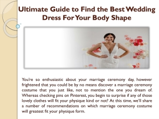 Ultimate Guide to Find the Best Wedding Dress For Your Body Shape
