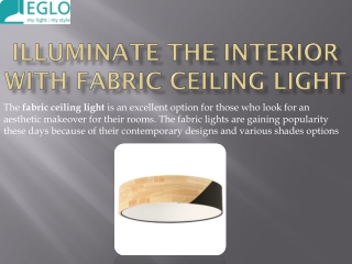 Illuminate the Interior with Fabric Ceiling Light