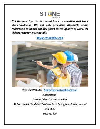 House Renovation Cost | Stonebuilders.ie