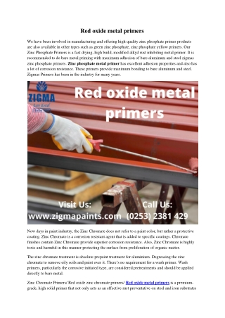 Red oxide metal primers