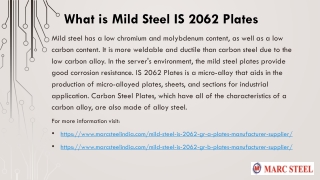What is Mild Steel IS 2062 Plates