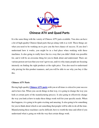 Chinese ATV and Quad Parts