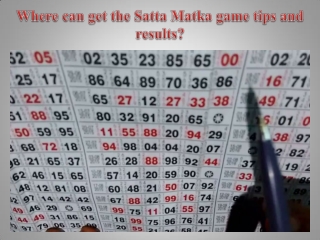 Where can get the Satta Matka game tips and results