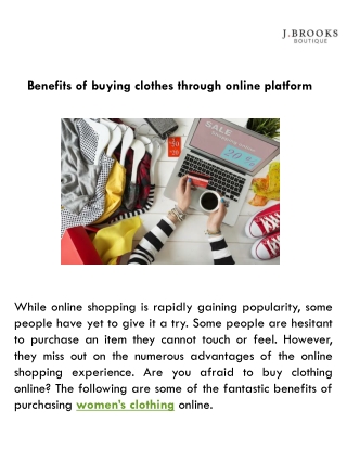 Benefits of buying clothes through online platform