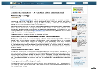 Website Localization – A Function of the International Marketing Strategy
