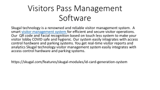 Visitors Pass Management Software