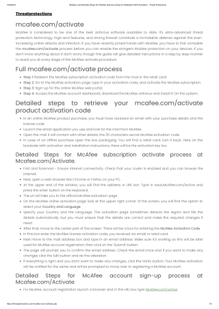 Mcafee.com/Activation | Steps For Mcafee Antivirus Setup & Installation With Act
