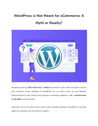 WordPress is Not Meant for eCommerce: A Myth or Reality?