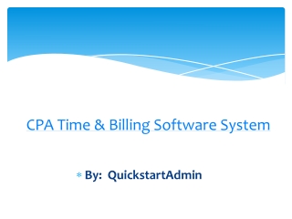 CPA Time and Billing Software System - QuickstartAdmin
