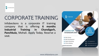 6 Months Industrial Training In Chandigarh, Panchkula | IT Company India