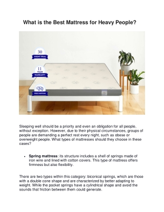 What is the Best Mattress for Heavy People?