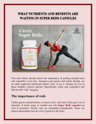 What Nutrients and Benefits Are Waiting In Super Reds Capsules