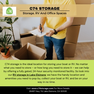 Book Low Cost RV Storage In Lake Elsinore – C74 Storage