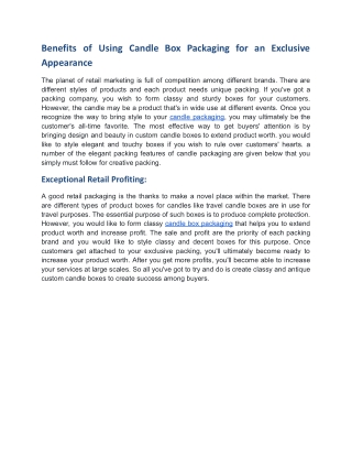 Benefits of Using Candle Box Packaging for an Exclusive Appearance.docx