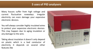 5 uses of PID analysers