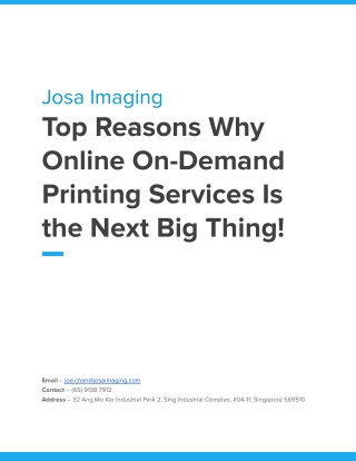 Top Reasons Why Online On-Demand Printing Services Is the Next Big Thing!