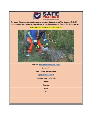 Online Chainsaw Safety Training Course Osha