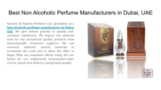 Best Non Alcoholic Perfume Manufacturers in Dubai, UAE