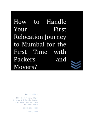 How to Handle Your First Relocation Journey to Mumbai for the First Time with Packers and Movers