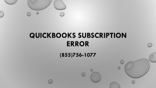 QuickBooks Subscription Error