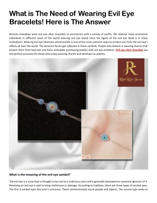 What is The Need of Wearing Evil Eye Bracelets! Here is The Answer