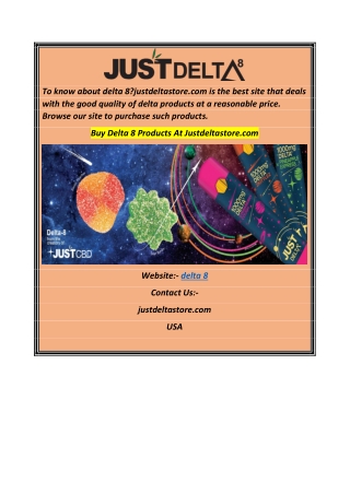 Buy Delta 8 Products At Justdeltastore.com