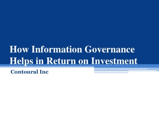 How Information Governance Helps in Return on Investment