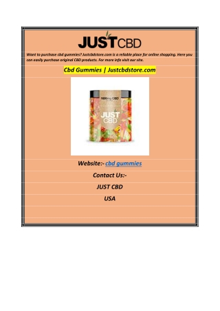 Cbd Gummies Justcbdstore.com