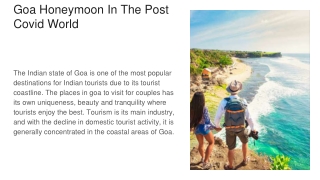 Goa Honeymoon In The Post Covid World