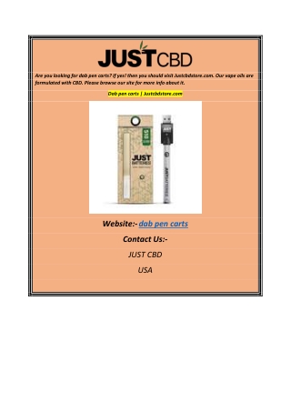 Dab pen carts  Justcbdstore.com