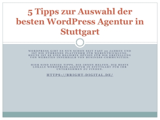 5 Tipps zur Auswahl der besten WordPress Agentur in Stuttgart