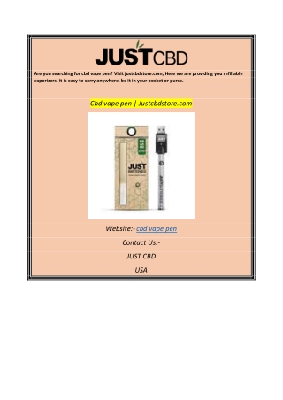 Cbd vape pen Justcbdstore.com