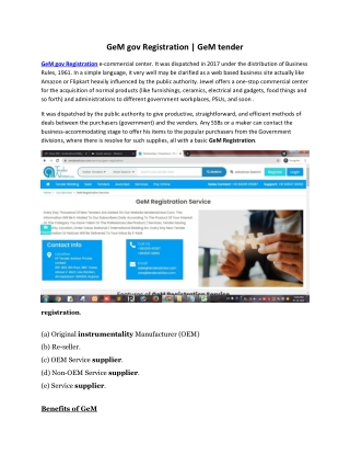 GeM gov Registration
