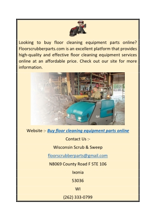 Buy Floor Cleaning Equipment Parts Online  Floorscrubberparts.com